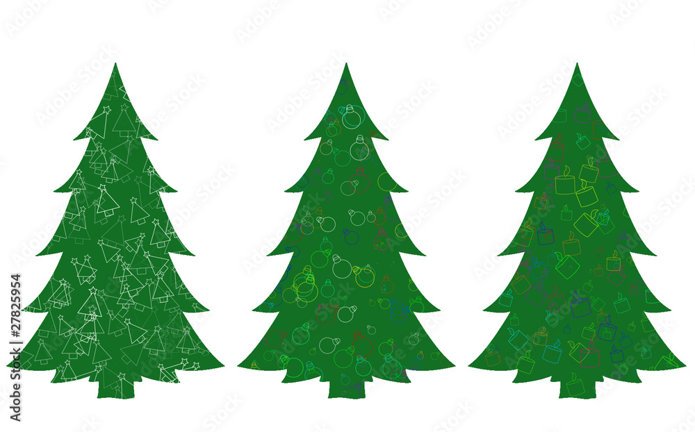 Set of christmas trees Set of christmas trees