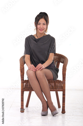 seated beautiful woman