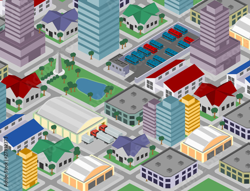 Isometric city (vector)