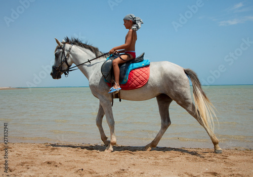 A boy on horseback