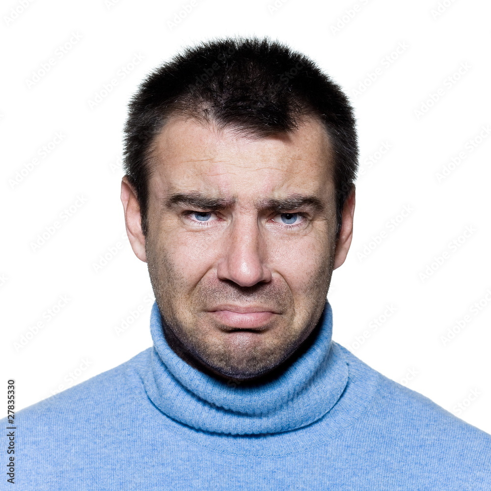 Fototapeta premium man portrait crying sad depression