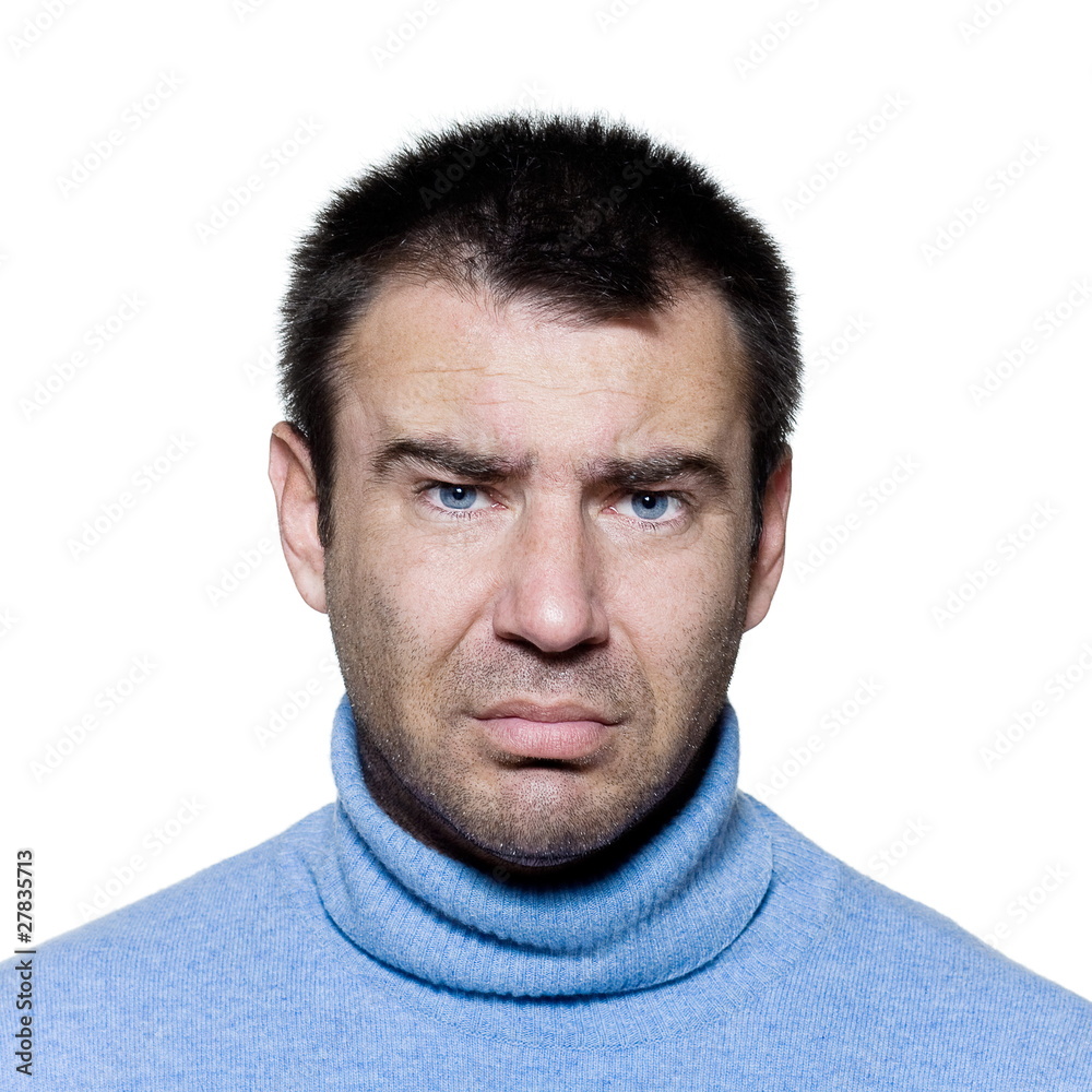 Obraz premium man portrait sad pucker