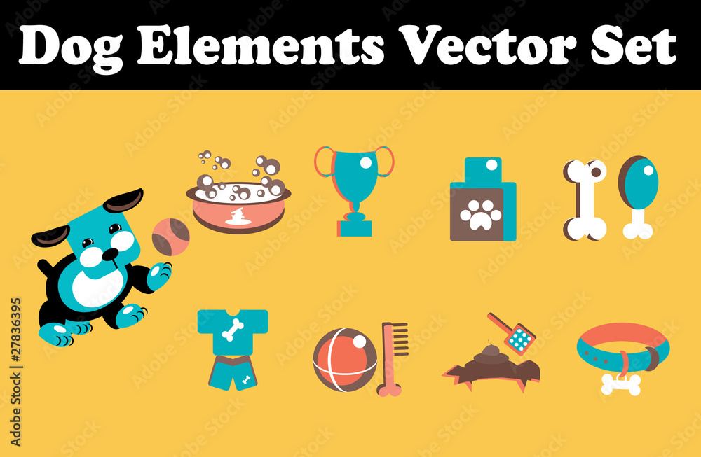 Dog Elements Vector Set Dog Elements Vector Set