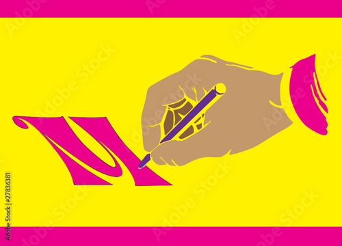 hand writing vector illustration