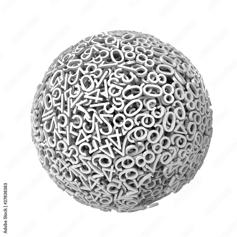 Sphere made of numbers - 3d Sphere made of numbers - 3d
