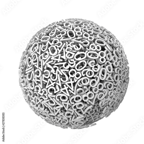 Sphere made of numbers - 3d