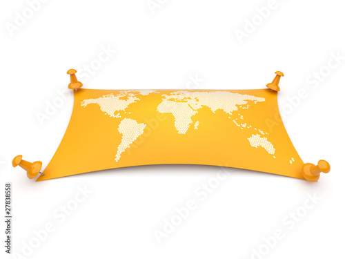 Tableau sur toile World map. travel, geography. Isolated over white background