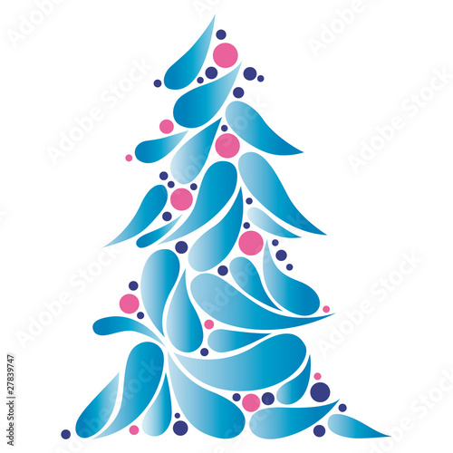 árbol de navidad rosa y azul