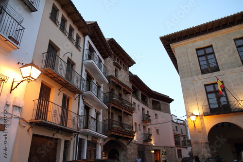 Main square Mora de Rubielos Teruel province Aragon Spain © ANADEL