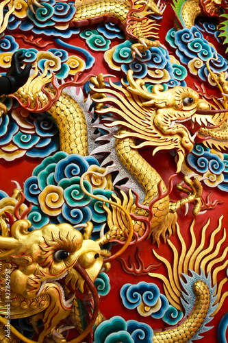 Golden dragon statue © surachai