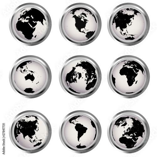 Web buttons with Earth globes