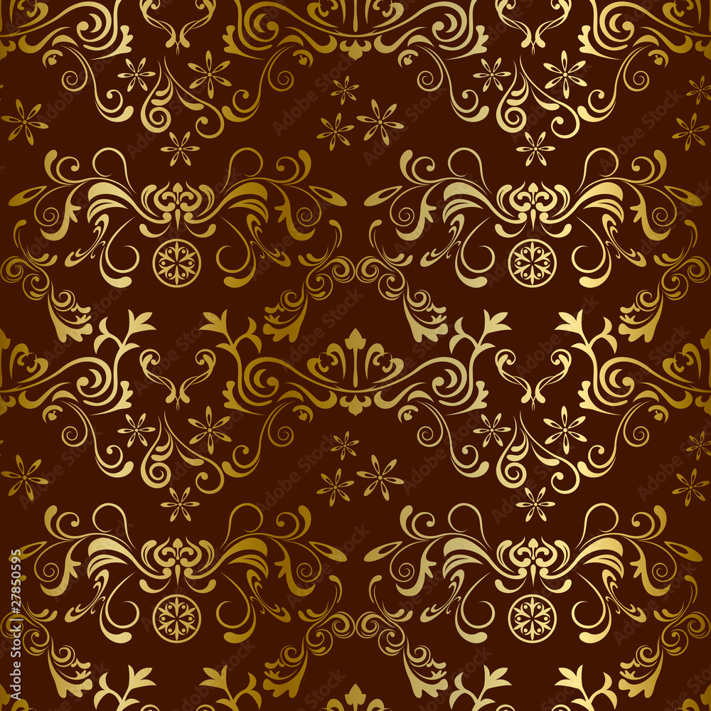 Abstract floral brown pattern