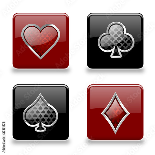 Buttonset Pokerfarben schwarz rot