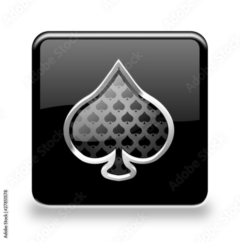 Button Poker Pik 3D