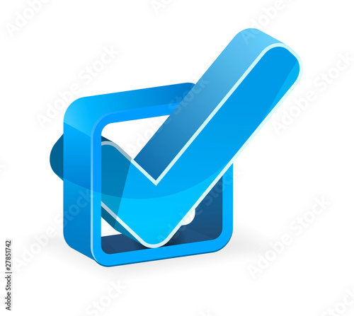 Blue check box with check mark