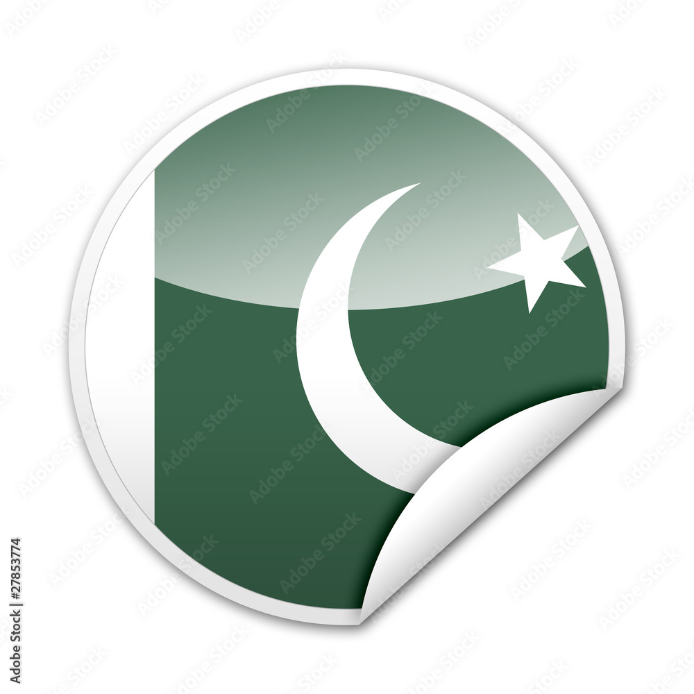 Pegatina bandera Pakistan con reborde Pegatina bandera Pakistan con reborde