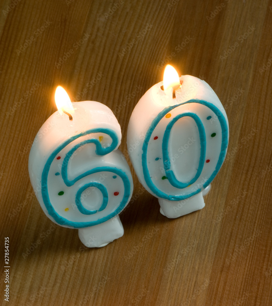 60th birthday candles Stock Photo | Adobe Stock