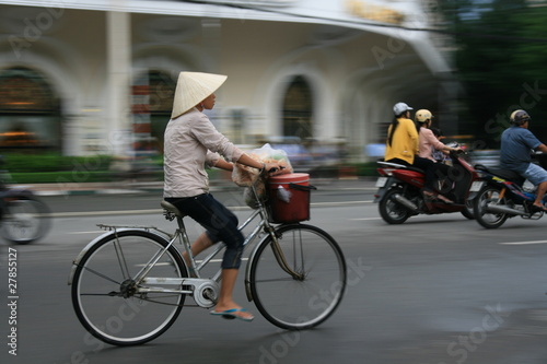 Vietnam Woman Cycling