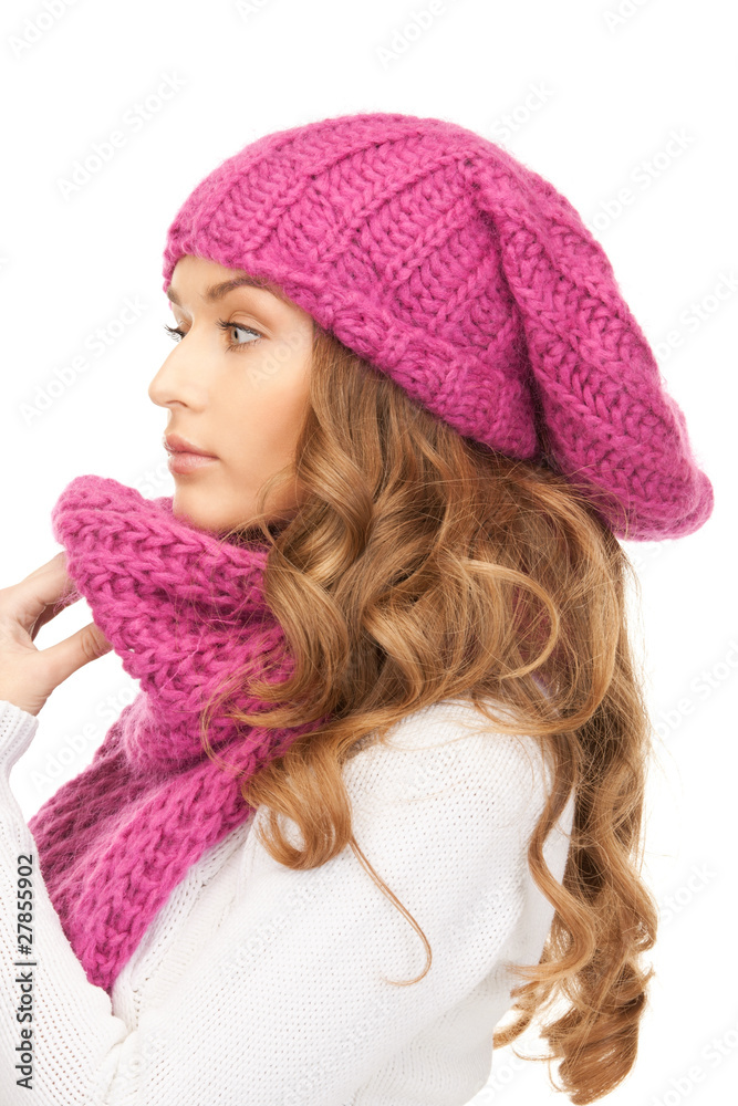 beautiful woman in winter hat beautiful woman in winter hat