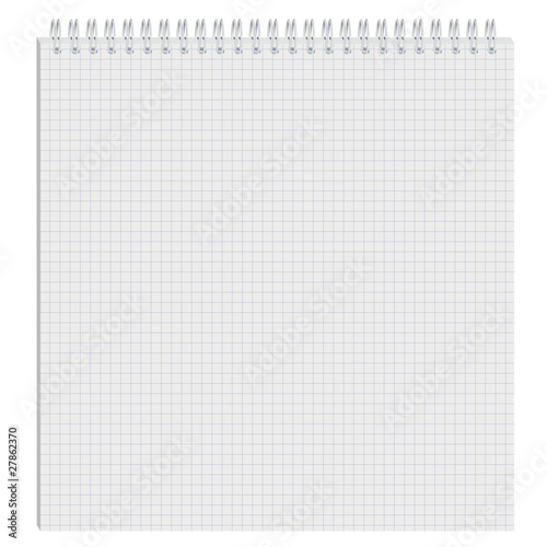 The open notepad. Blank paper