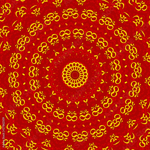 Aum Shanti Mandala - Rot Gold