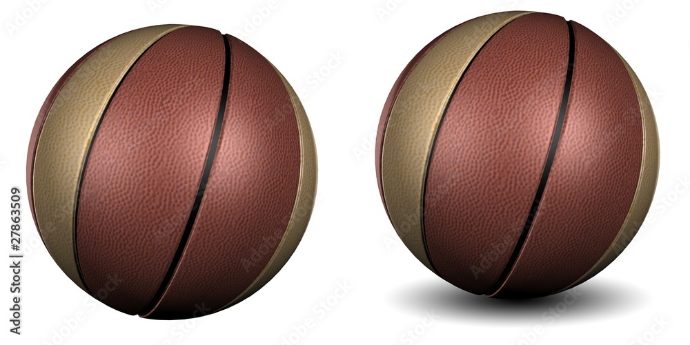 High resolution basketballs isolated on white