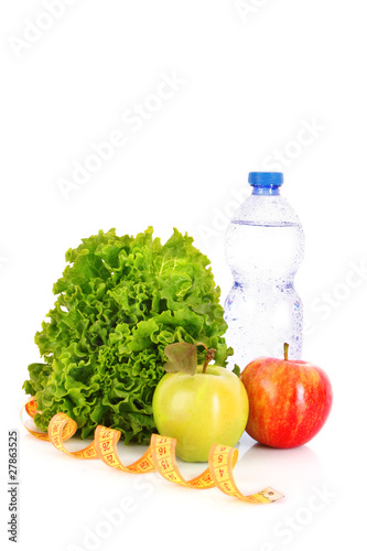 healthy living requires water, fruits and exercise