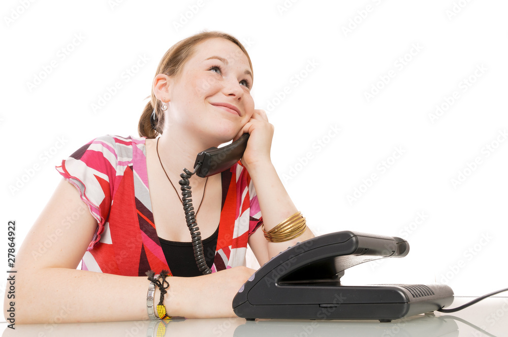 Wunschmotiv: Hübsches junges Mädchen beim telefonieren #27864922