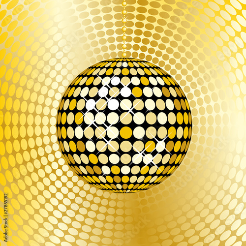 abstract gold disco ball