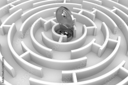 White circle labyrinth with...