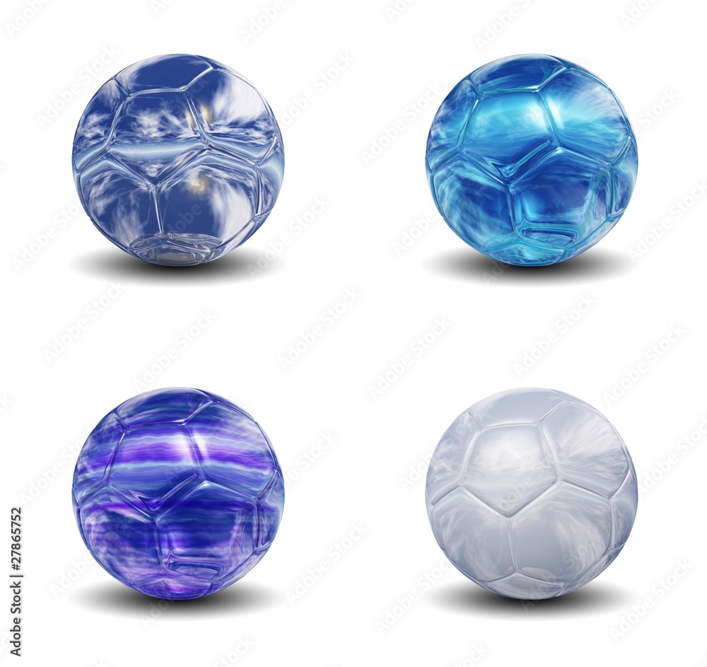 High resolution 3D soccer balls isolated on white High resolution 3D soccer balls isolated on white