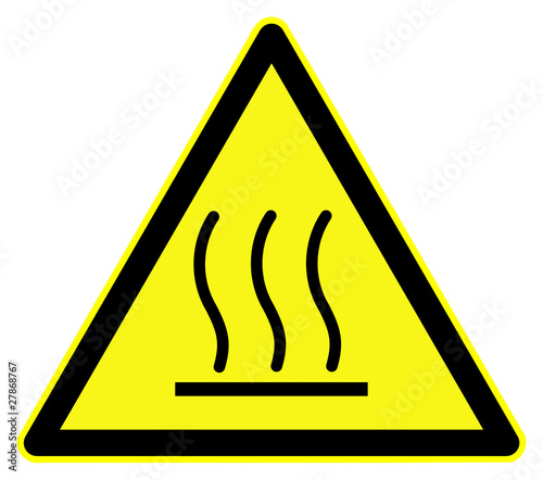 Hot surface hazard symbol