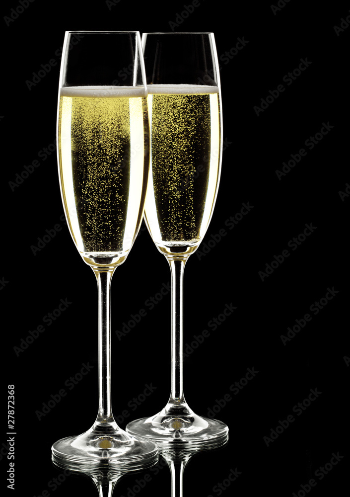 two glasses of sparkling wine two glasses of sparkling wine