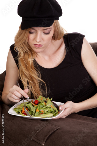 eating salad