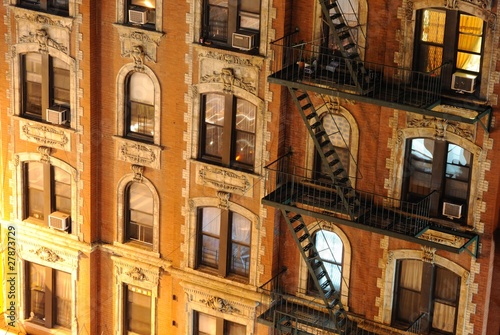 Canvas Print New York City Apartment Building Close up