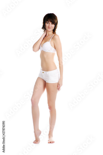 girl isolated on white photo