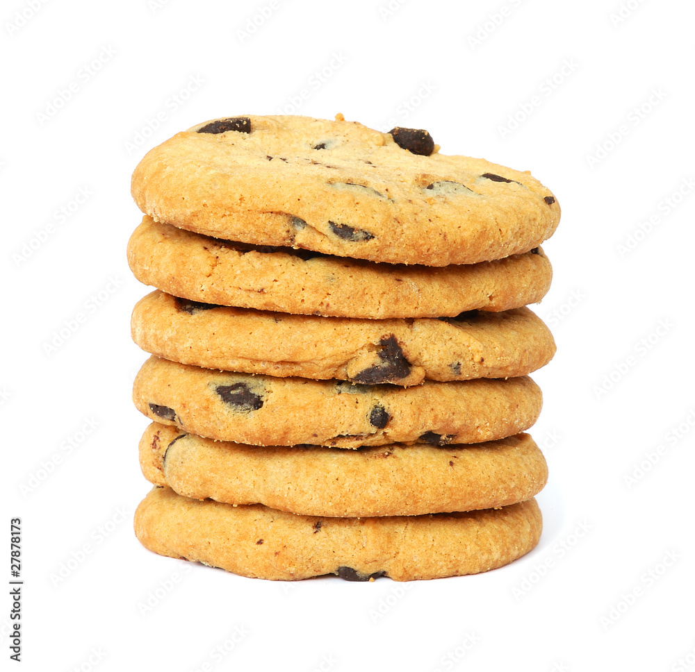 Stack of cookies with chocolate