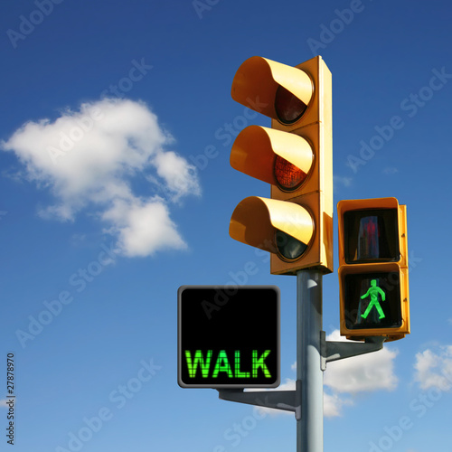 Traffic Lights with Walk and Green Man