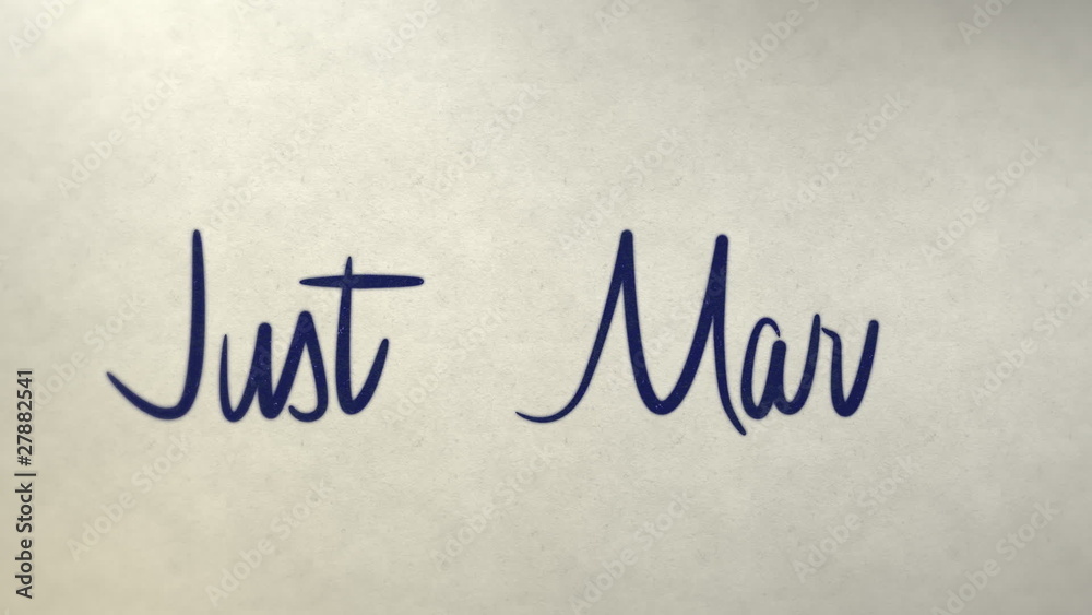 Highly detailed caligraphic text just married Highly detailed caligraphic text just married
