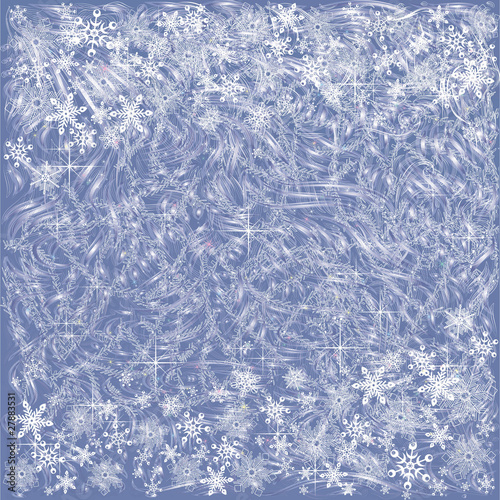 Background with snowflakes and frosty patterns