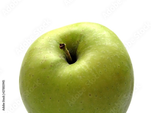 Golden delicious apple on a white background