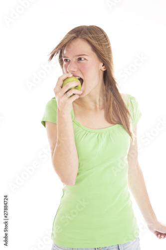 girl with apple
