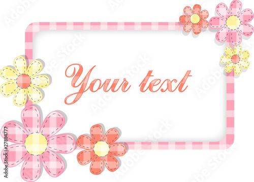 Abstract flowers around blank
