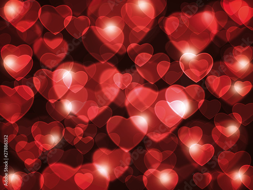 Beautiful red transparent hearts