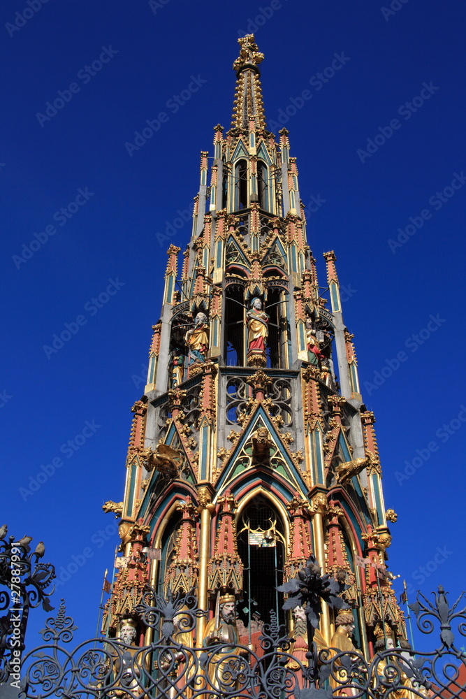 Nürnberg, Schöner Brunnen auf dem MArktplatz