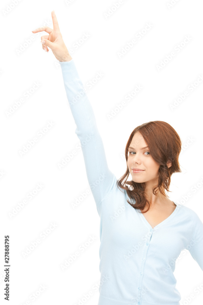 businesswoman pointing her finger businesswoman pointing her finger