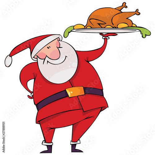 Santa with Christmas turkey