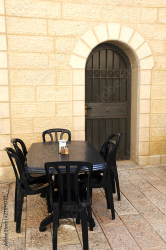 Empty Street Cafe in Jerusalem