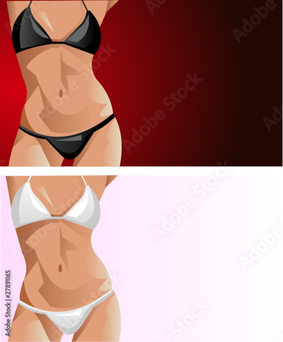 belly / Torso of a young, slim woman