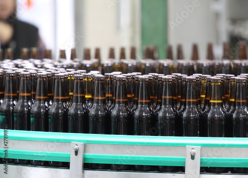 bottles in czech brewery photo